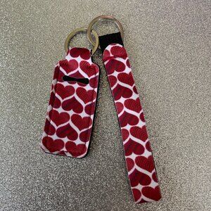 NWOT 2 Piece Neoprene Wristlet & Lip Balm Keychain Set